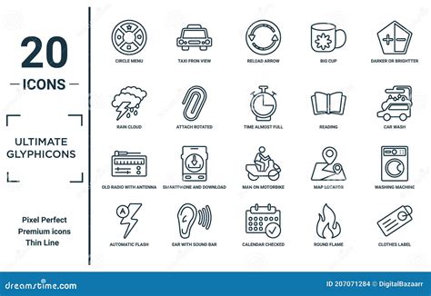 Ultimate Glyphicons Linear Icon Set Stock Vector Illustration Of Flat