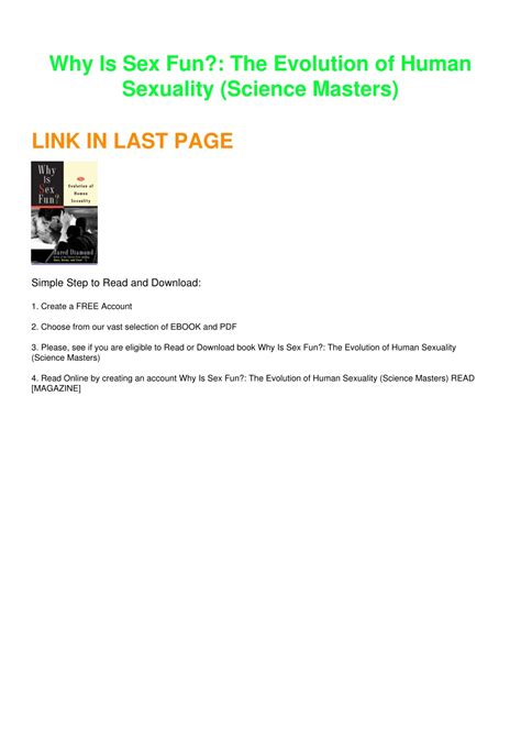 PPT PDF READ ONLINE Why Is Sex Fun The Evolution Of Human