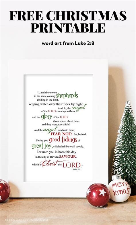 Luke 2:8 Word Art (Christmas Printable) | Christmas card verses, Free ...