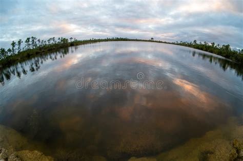 Sunset Cloudscape Over Pine Glades Lake In Everglades National Park