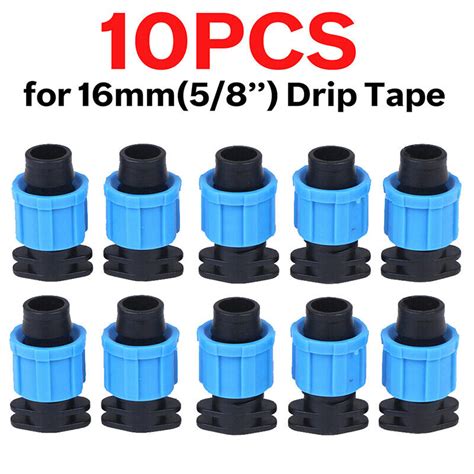 10pcs 16mm Drip Irrigation Tape End Plug Pipe Fitting Connectors Thread