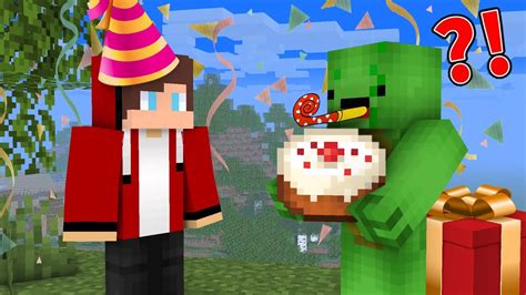 Mikey Celebrates Jj S Birthday In Minecraft Maizen Youtube