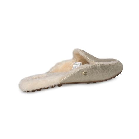 Ugg Lane Metallic Platinum Gold Slippers Womens Mycozyboots