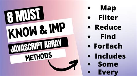 8 Must Know And Important JavaScript Array Methods You Should Know