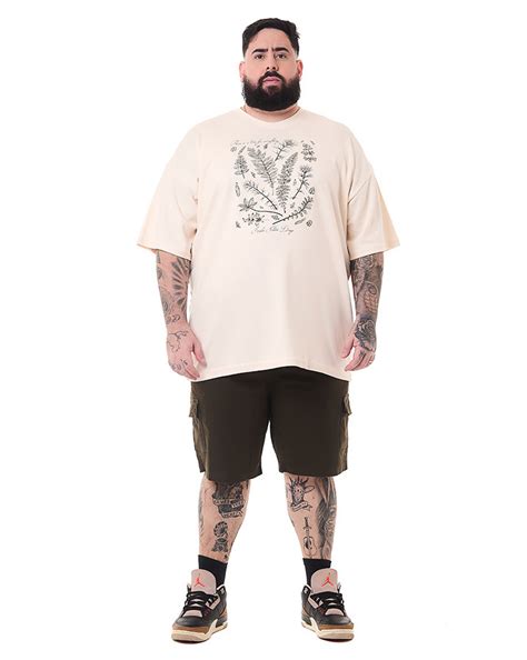 Camiseta Oversized Nature Design Off White Knulu