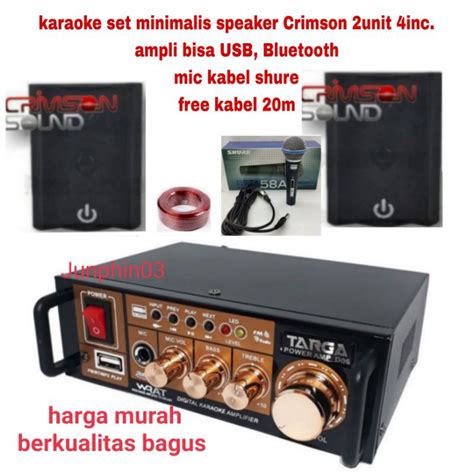 Jual Paket Karaoke Set Minimalis Speaker Ampli Bluetooth Mic Shopee