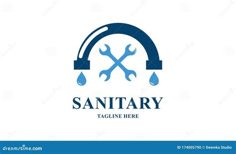 Ontwerp Van Het Sanitaire Logo Van Pictogramvectorillustraties Stock