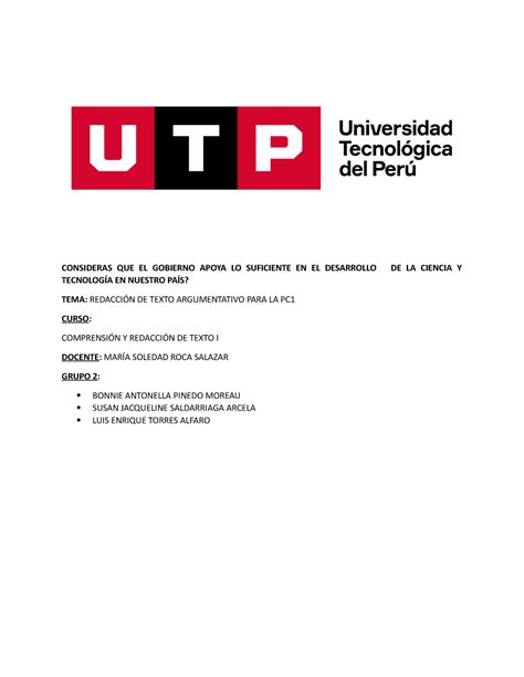 Semana 07 PC01 Redaccion DEL Texto Argumentativo Parafrasis