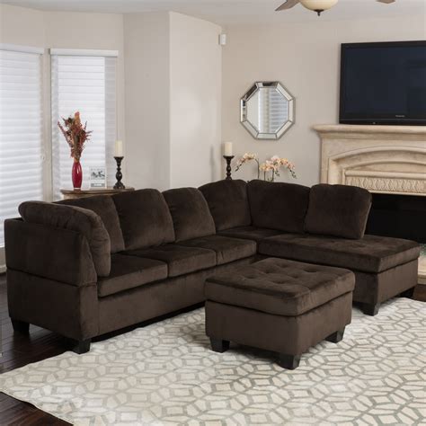 Noble House Harrison 3 Piece Fabric Sectional Sofa Set - Walmart.com