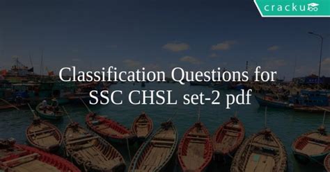 Classification Questions For SSC CHSL Set 2 Pdf Cracku