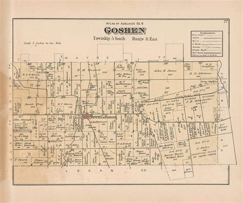 1880 Map Of Goshen Township Auglaize County Ohio Etsy Map Italy