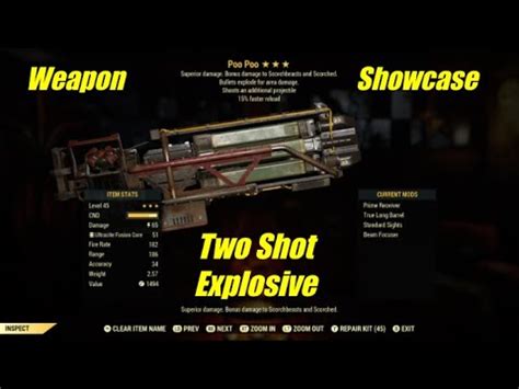 Fallout 76 Legacy Weapon Showcase Two Shot Explosive Gatling Laser