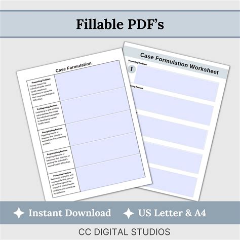 Case Formulation Worksheets Empowerment With The 5 Ps Framework