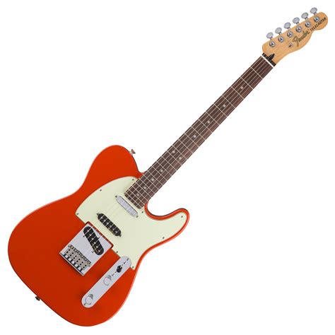 Disc Fender Deluxe Nashville Telecaster Electric Guitar Fiesta Red Nearly New Gear4music