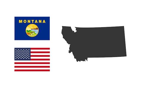 Premium Vector Montana State Of USA Montana Flag And Territory States