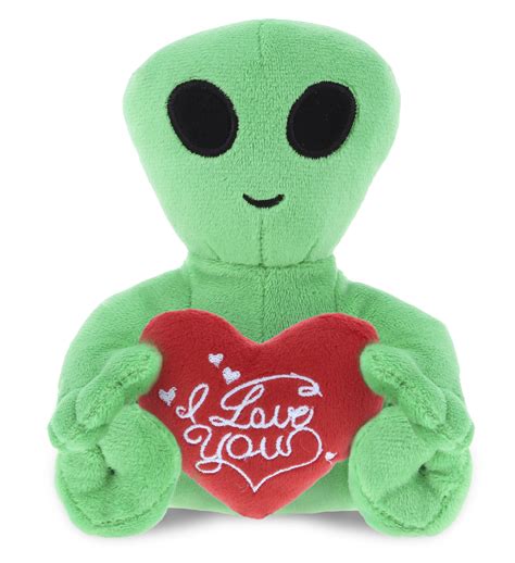 Alien With Valentine Heart Plush – 6″ Plush - DolliBu