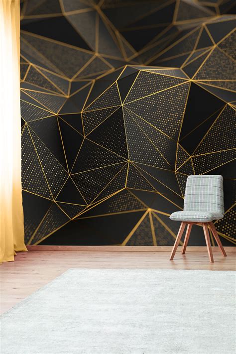 Black And Gold Wall Mural - Mural Wall