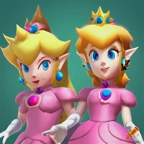 Link And Princess Peach In Each Other S Outfits On Craiyon