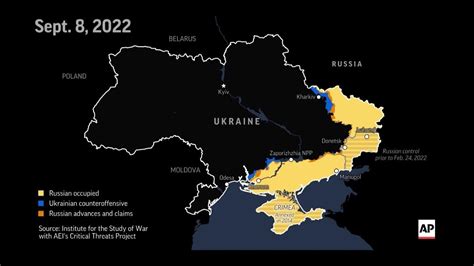 Map shows territorial shifts in Ukraine since war began one year ago