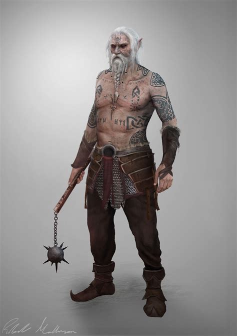 Male Elf Warrior With Tattoos