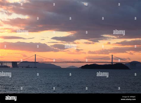 Seto Ohashi Great Seto Bridge Sunset In Japan Stock Photo Alamy