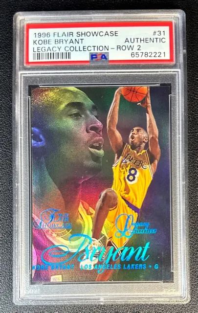 KOBE BRYANT PSA Auth 1996 Flair Showcase 31 Legacy Coll Row 2 Rookie