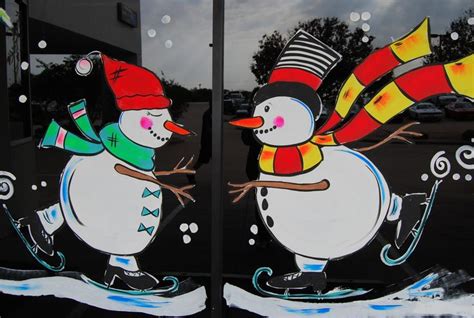 Frosty Snowmen Christmas Window Painting