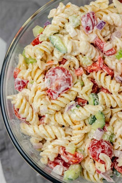 Pasta Salad With Mayo Creamy Macaroni Salad What S In The Pan