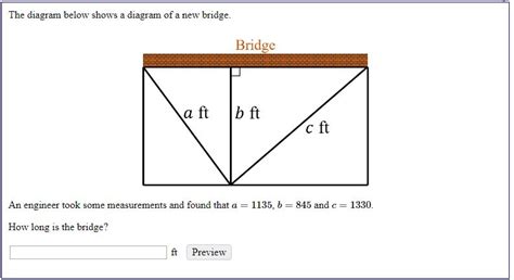 Solved The diagram below shows a diagram of a new bridge | Chegg.com