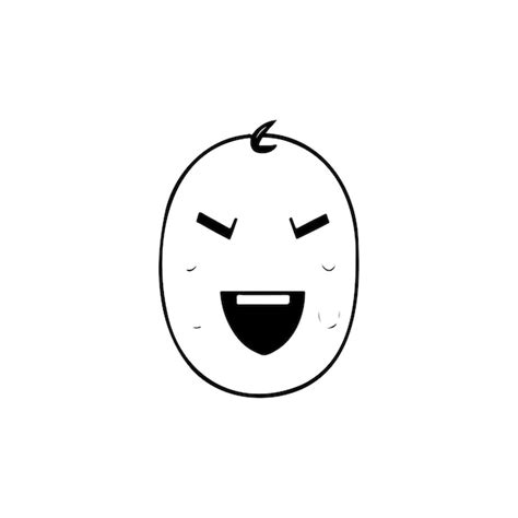 Icône Nerveuse Dessin à La Main Couleur Noire Emoji Logo élément