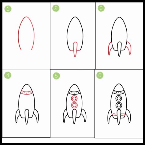 How To Draw A Rocket Ship Drawing Step By Step