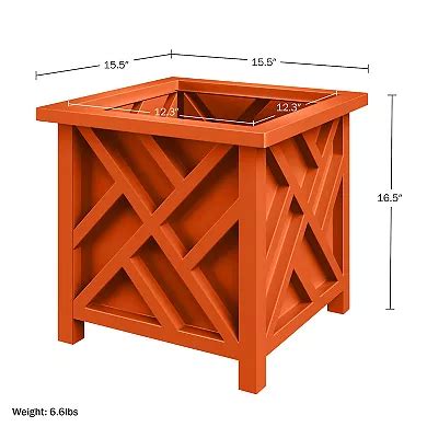 Pure Garden 15.5-in. Lattice Planter Box