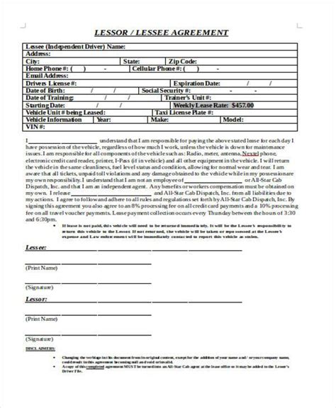 Printable Truck Rental Agreement Form Template Printable Forms Free