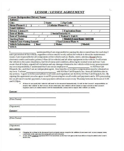 Free Truck Lease Agreement Samples Pdf Ms Word Google Docs