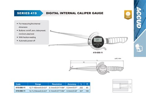 DIGITAL INTERNAL CALIPER GAUGE ACCUD