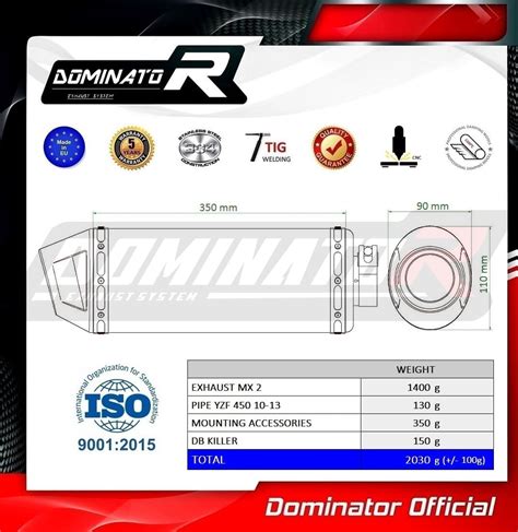 Yamaha Yzf 450 Yz 450 F 2010 2013 Exhaust Silencer Muffler Mx2 Db