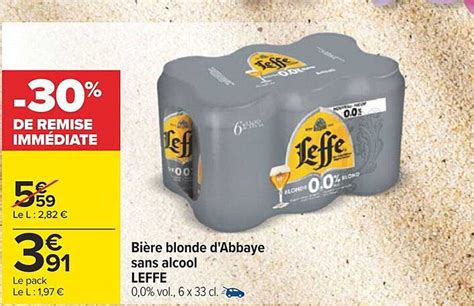 Promo Bière Blonde D abbaye Sans Alcool Leffe chez Carrefour