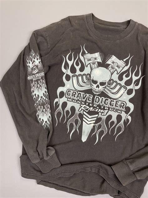 Grave Diggers Monster Truck Racing Long Sleeve T Shirt Boardwalk Vintage