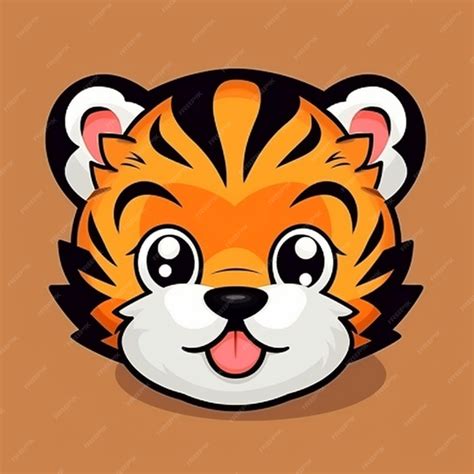 Cute Tiger Face Clip Art