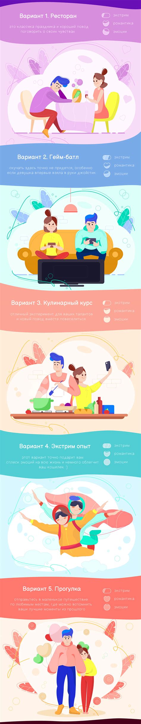 Шпаргалка-комикс идей на День Святого Валентина | Behance