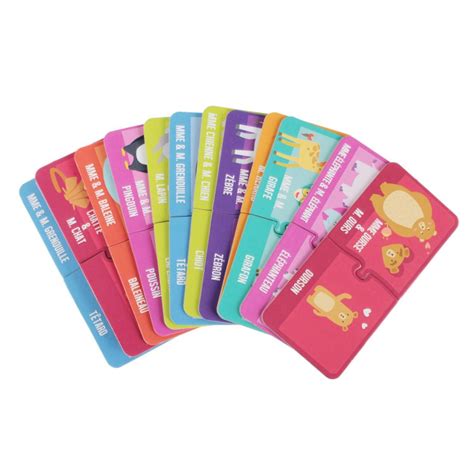 Jeu De 30 Cartes Educatives Animaux 7cm Multicolore