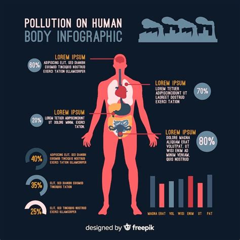 Pollution Sur Le Corps Humain Infographique Vecteur Gratuite