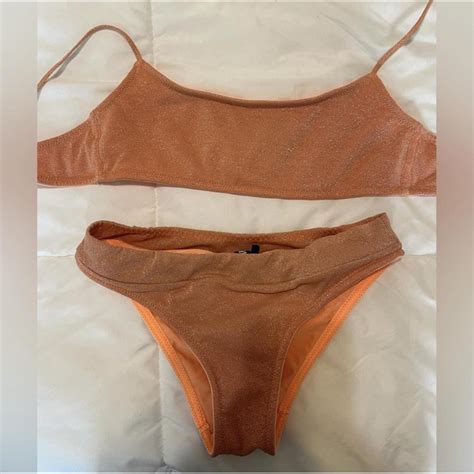 ORANGE GLITTER TRIANGL BIKINI PayPal Payments Only Depop