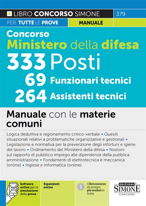 Manuale Concorso Ministero Della Difesa 333 Posti Edizioni Simone