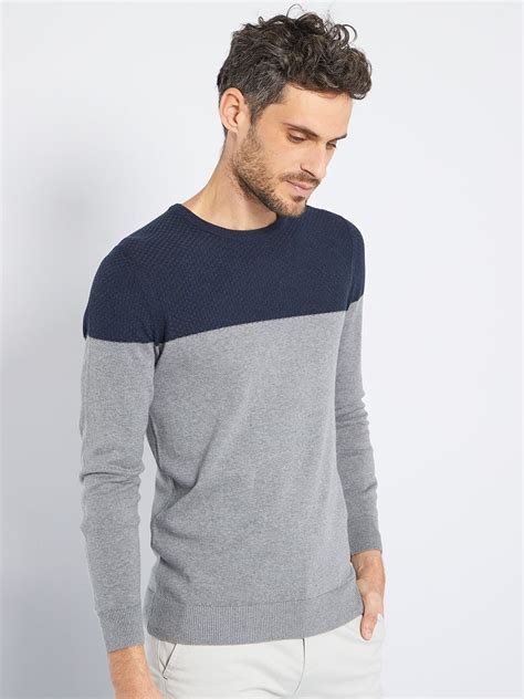 Pull Bi Mati Re Marine Gris Kiabi