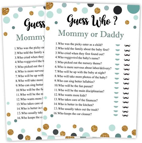 Amazon 25 Guess Who Mommy Or Daddy Fun Baby Shower Game Idea For