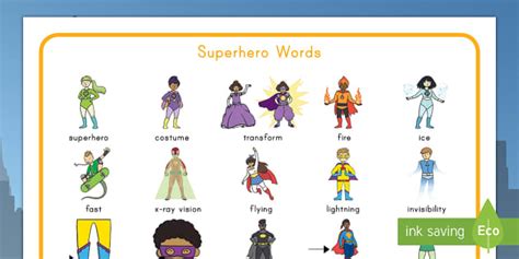 Superhero Word Mat Teacher Made Twinkl