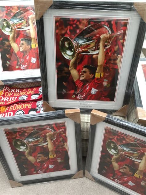 Steven Gerrard Classic Champions League Winners Signed Framed Print