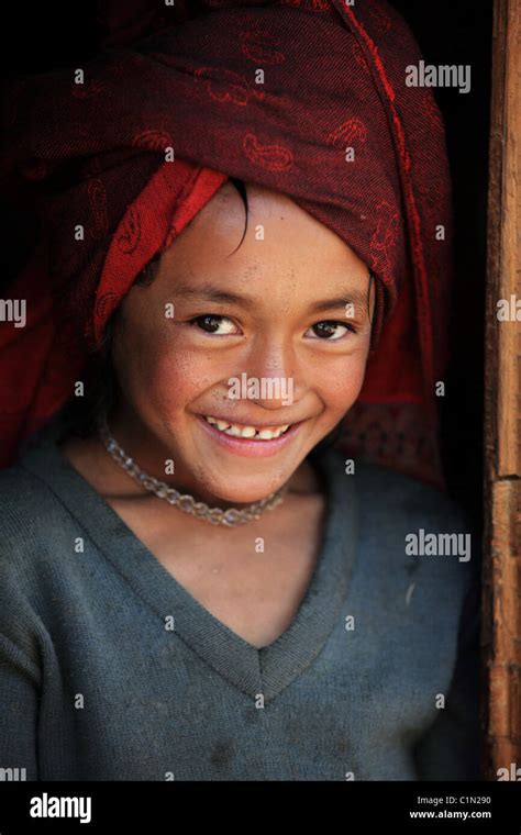 Nepali Girl In A Himalaya Nepal Stock Photo Alamy