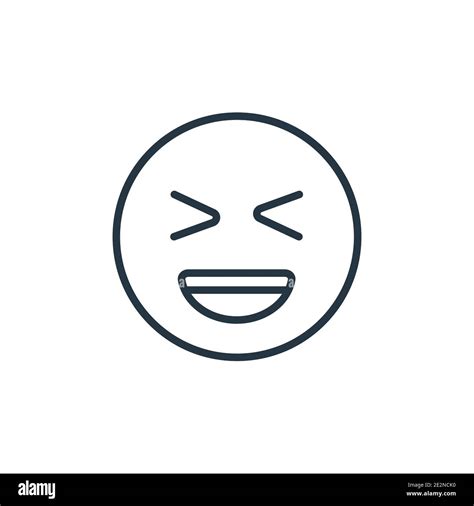 Laugh Emoji Outline Vector Icon Thin Line Black Laugh Emoji Icon Flat